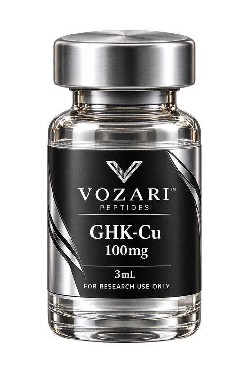 GHK-Cu 100 mg Vozari vial packaging mockup